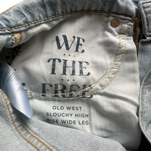 Free People Old West Slouchy High-Rise Wide Leg Jeans Canyon Blue NWT 31 and 32 - Picture 11 of 16